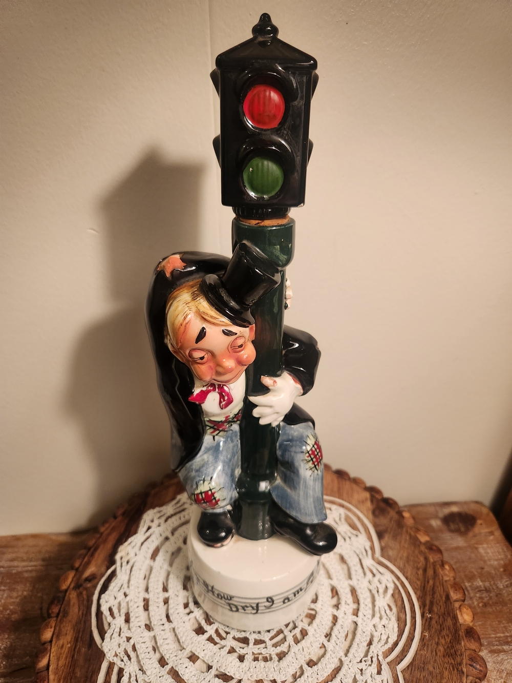 Vintage Ceramic Clown Figurine/ Musical Wine Decanter